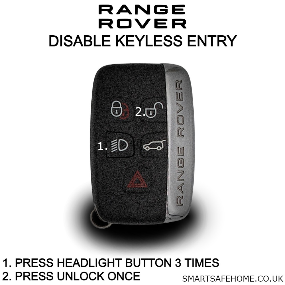 how to disable keyless entry using a range rover key fob